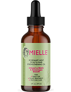 Mielle Organics Rosemary Mint Scalp & Hair Strengthening Oil, Infused w/Biotin, Mint, and Essential Oils, Helps support Growth and Length Retention, Invigorates and Nourishes Follicles, 2 Ounces