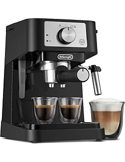 A sleek and stylish espresso machine that makes delicious coffee drinks at home.