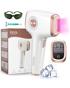 Laser Hair Removal device in hand, smooth legs in background at Bestmarket.us