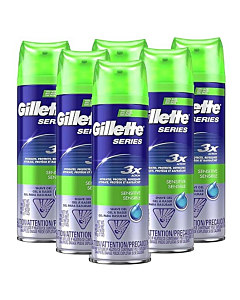 Gillette Series 3X Sensitive Shave Gel hydrates, protects, and soothes skin