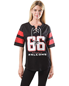 Women's NFL Penalty Box Tee Shirt, Red - Black