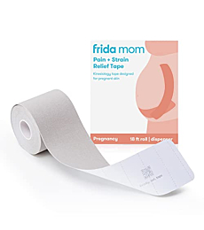 Frida Mom Pregnancy Belly Band Tape | Discreet Kinesiology Tape for Pregnant Skin | Maternity Belly Support, Pain + Strain Relief | 18 Foot roll with Storage Dispenser