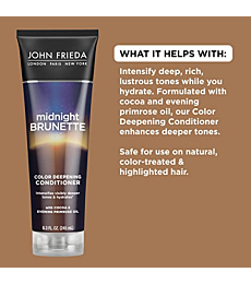 John Frieda Midnight Brunette Visibly Deeper Color Deepening Conditioner, 8.3 Ounce, with Evening Primrose Oil, Infused with Cocoa