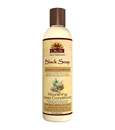 OKAY African Black Soap Leave In Conditioner, 8 Fluid Ounce