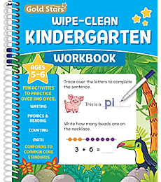 Wipe Clean Kindergarten Workbook for Kids Ages 5-6: All Subjects Including Writing, Math, Sight Words, Phonics, Reading, Addition and Subtraction, and More! Includes Dry Erase Marker