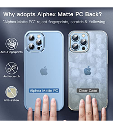 Alphex Beyond Clear Case for iPhone 13 Pro Max [Look as Bare iPhone][Anti-Yellow] 10FT Military Grade Protection Soft Shockproof Bumper Slim Thin Phone Cover Women Men 6.7 inch, Sierra Blue