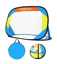 WEKEFON Soccer Goal Pop Up Portable Kids Soccer Net for Backyard and Training - Pop-Up Folding Indoor + Outdoor Goals - Easy Assembly and Compact Storage, 1Pack