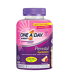 One A Day Women’s Prenatal Multivitamin Gummies Including Vitamin A, Vitamin C, Vitamin D, B6, B12, Folic Acid & more, 120 Count, Supplement for Before and During Pregnancy
