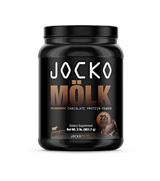 Jocko Mölk Whey Protein Powder (Chocolate) - Keto, Probiotics, Grass Fed, Digestive Enzymes, Amino Acids, Sugar Free Monk Fruit Blend - Supports Muscle Recovery and Growth - 31 Servings