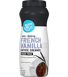 Amazon Brand - Happy Belly Powdered Non-dairy French Vanilla Coffee Creamer (Sugar-Free), 10.2 Ounce
