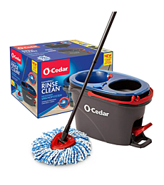 O-Cedar Rinse N Clean Spin Mop With Bucket - Black (168534) (NEW Free Shipping )