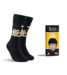 Major League Socks - Pittsburgh - Sidney Crosby Player Sock, Novelty Hockey Fan Gift, Unisex, One Size (7-13), Collectible, Apparel, Merchandise