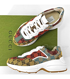 Elevate Your Style with NEW GUCCI Men’s Rhyton GG Logo Monogram Canvas Sneakers | Shop Exclusive Fashion at BestMarket.us
