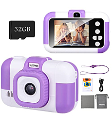 SUZIYO Children Camera, Birthday Electronic Toys for Kids, Upgrade Toddlers Selfie Digital Camcorder 1080P for Age 4-7 Years Old Boys & Girls (with 32G SD Card, Purple)