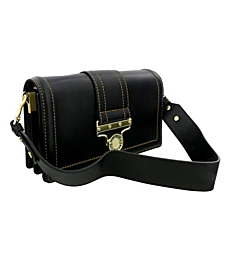 Versace Jeans Couture Black Black Buckle Crossbody Bag for Womens