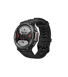 Amazfit T-Rex 2 Smart Watch for Men, Dual-Band & 5 Satellite Positioning, 24-Day Battery Life, Ultra-Low Temperature Operation, Rugged Outdoor GPS Military Smartwatch, Real-time Navigation-Black