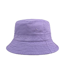 CHOK.LIDS Cotton Bucket Hats Unisex Wide Brim Outdoor Summer Cap Hiking Beach Sports (Lavender)