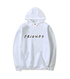 Unisex Friends Print Hoodies Casual Friends Hooded Sweater Long Sleeve Pullover Sweatshirt White