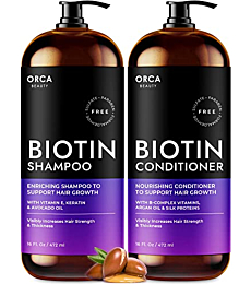 Biotin Shampoo and Conditioner Shampoo for Thinning Hair and Hair Loss - Routine Shampoo and Conditioner for Women Hair Loss Hair Thickening Shampoo -  Biotin Shampoo and Conditioner for Hair Growth