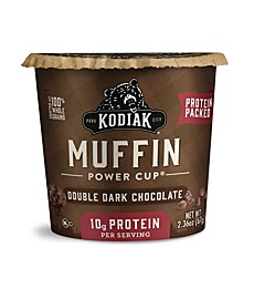 Kodiak Cakes Minute Muffins Dark Chocolate Muffins - 100% Whole Grain, High Protein Muffins Power Cup Just Add Water for Breakfast on the Go - Double Dark Chocolate Muffins, 2.36 Ounce (Pack of 12) (Packaging May Vary)