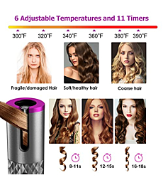 Woman effortlessly curling hair with cordless auto hair curler
