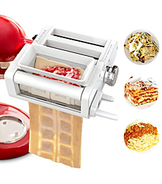 ANTREE 3-IN-1 Pasta Attachment & Ravioli Attachment for KitchenAid Stand Mixers, Pasta Maker Assecories included Pasta Sheet Roller, Spaghetti Cutter and Ravioli Maker Attachment
