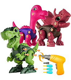 Alyfini Dinosaur Toys Kids Toy for 8,7,6,5,4 Year Old, Take Apart Dinosaur Toys Stem Educational Construction Building Toys for Kids with Electric Drill, Birthday Gifts for Toddlers Boys Girls Age 3-5