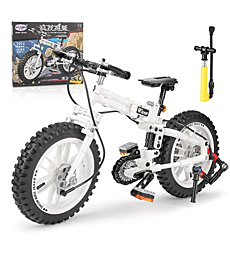 QLT Foldable Motorcycle Building Blocks, Mountain Bike Building Kit for Boys 6-10, Christmas Birthday Gift for Kids, STEM Educational Bicycle Building Sets (242Pcs)