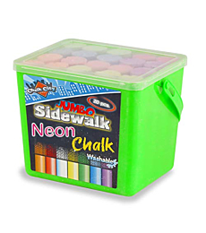 Regal Games Sidewalk Neon Chalk, 20 Count Chalk, Jumbo Chalk, Washable, Art Set