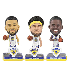 Stephen Curry, Klay Thompson & Draymond Green Golden State Warriors 2022 NBA Champions Mini Big Head 3 Pack Bobblehead NBA Basketball