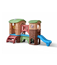 Step2 Clubhouse Climber Playset – Toddler Play Gym with Elevated Clubhouse, Two Slides, Bridge, and Crawl-Through Tunnel
