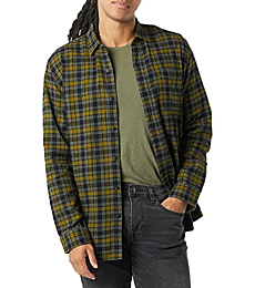 Amazon Essentials Men's Long-Sleeve Flannel Shirt (Available in Big & Tall), Olive, X-Small