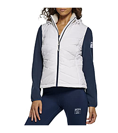 Tommy Hilfiger Sport Women's Long Sleeve Zip Up Windbreaker, White/Navy, Medium