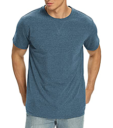 NITAGUT Mens Summer True Classic Tee Casual Crewneck Work Tshirt Short Sleeve Plain T Shirt Large Heather Blue