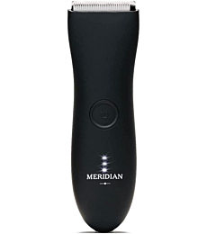 Meridian - The Trimmer - Electric Body & Pubic Hair Trimmer - Waterproof and Cordless for Wet/Dry Use - Painlessly Remove Hair to Feel Fresh Down There - for Men & Women - 90 Min Battery Life - Onyx