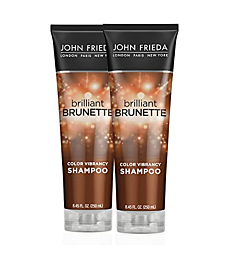 John Frieda Brilliant Brunette Shampoo, Multi-Tone Color Protecting Shampoo, Helps Unlock Vibrant Color, 8.45 Ounce (2 Pack)