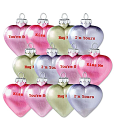 Pastel Candy Heart Glass Valentine's Day Ornament