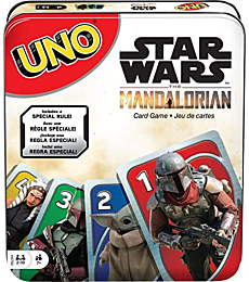 Mattel Games UNO Star Wars the Mandalorian Card Game, Travel Game in Collectible Storage Tin & Special Rule, 2-10 Players [Amazon Exclusive]