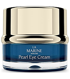 Pearl Eye Cream - Moisturizing Treatment for Dark Circles - Hydrolyzed Pearl, Jellyfish Extract, Caffeine - Puffiness, Under Eye Bags & Fine Lines Remover - Anti-Aging & Anti-Wrinkle - LaMarine 0.5oz