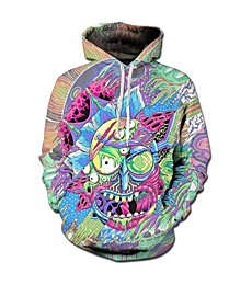 IRPONO Funny Cartoon Cosplay 3d Spoof Print Pullover Hoodie Classic Hoody Man/Women Style-02-X-Large