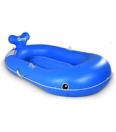 Whale Inflatable Boat, 73 inches Whale Pool Float for Kids and Adults, Swimming Pool and Lake Boat Float