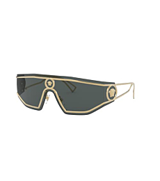 Versace VE 2226 100287 Gold Metal Shield Sunglasses Grey Lens