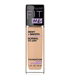 Maybelline Fit Me Dewy + Smooth Foundation Makeup, Nude Beige, 1 Count