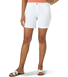 Lee Women's Regular Fit Chino Walkshort, White, 8