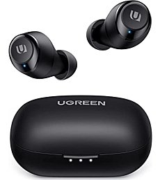 UGREEN HiTune Wireless Earbuds Bluetooth 5.0, Wireless Headphones with Built-in Mic, CVC 8.0 Clear Call Bluetooth Earbuds, Aptx HiFi Stereo Wireless Earphones with Deep Bass, 2 EQ Modes, 27H Playtime