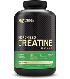 Optimum Nutrition Micronized Creatine Monohydrate Powder, Unflavored, Keto Friendly, 120 Servings (Packaging May Vary)