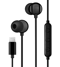 PALOVUE Lightning Headphones Earphones Earbuds Microphone Controller MFi Certified Compatible with iPhone 8 7 Plus iPhone 13 12 11 Pro Max X XS Max XR, Morflow-Black