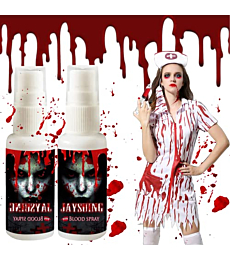 Halloween Fake Blood Makeup Spray,Fake Blood Makeup Spray,So Realistic Vampire Kit Cosplay Accessories for Theater and Costume or Halloween Zombie, Vampire and Monster Dress Up(2pcs)