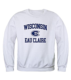 W Republic University of Wisconsin-Eau Claire Blugolds Seal Fleece Crewneck Sweatshirts - White, Medium