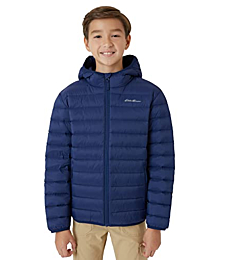 Eddie Bauer Kids' Jacket - CirrusLite Weather Resistant Insulated Quilted Bubble Puffer Coat for Boys and Girls (3-16), Size 14, Navy Blue